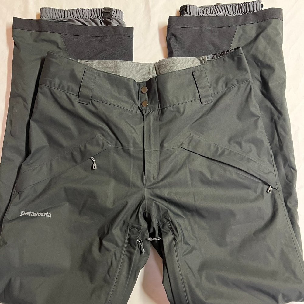 PATAGONIA snow shot ski pant waterproof vent zippers BLACK  H2NO recco men M EUC